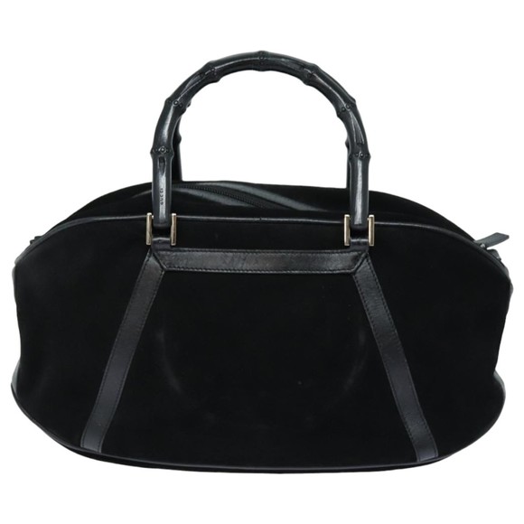 GUCCI Bamboo Hand Bag Suede Black 002 1084 200047 Auth yk13665 - Picture 2 of 16